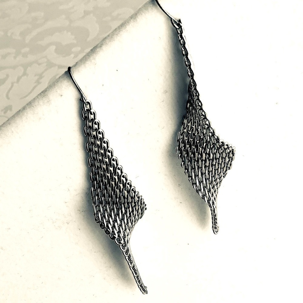 Silver Netted Spiral Earrings - Picture 1 of 5